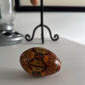 Handcrafted Solid Wooden Decorative Russian Vintage Egg